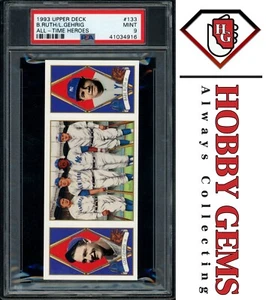 Babe Ruth Lou Gehrig PSA 9 1993 Upper Deck All-Time Heroes #133 - Bild 1 von 2