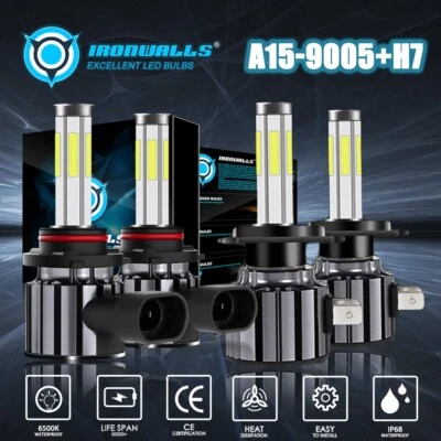 Kit combinado de 6 lados 9005 H7 faros LED haz alto y bajo para Mazda CX-7 2007-2012 Foto 1 de 4