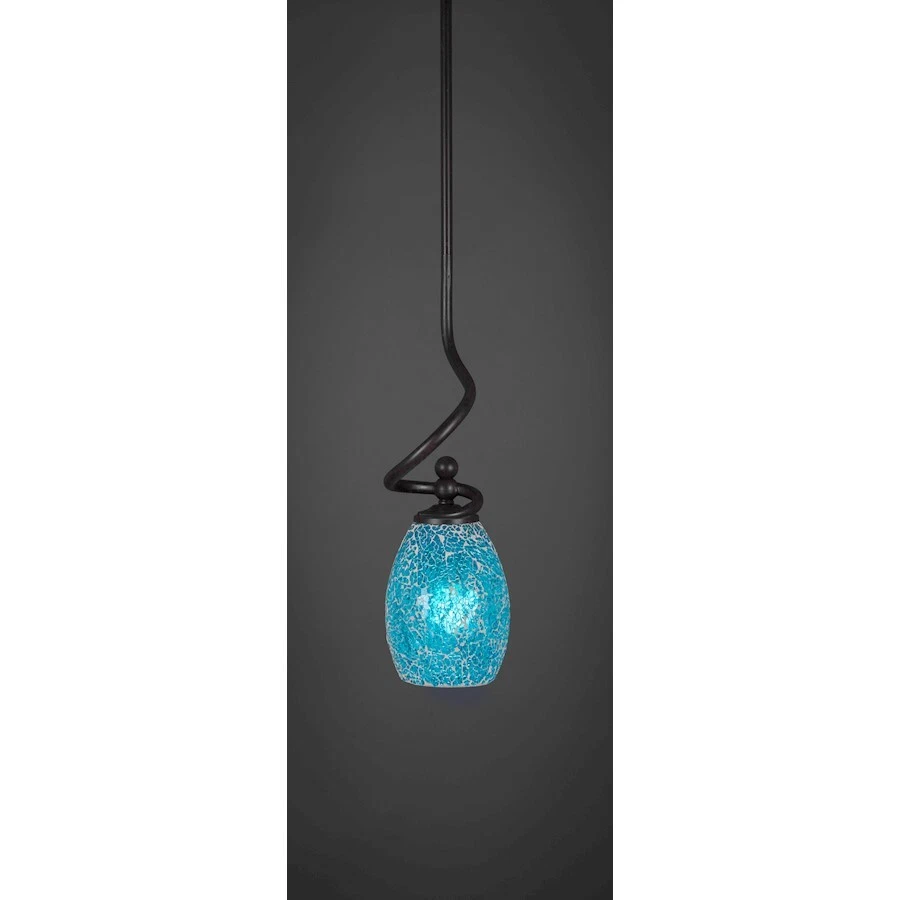 Toltec Capri Stem Mini Pendant, Granite, 5" Turquoise Fusion - 901-DG-5055 - Image 1 of 1