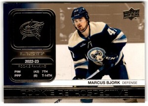 2023-24 Upper Deck Rookie Retrospective Gold Marcus Bjork #RR-17 Columbus Blue