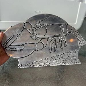 RWP The Wilton Co Lobster & Shells Nautical Dish Tray Pewter Spoon Rest Mat - Picture 1 of 6