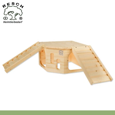 Resch 32 Esquinas XL Hecho A Mano Conejo Cobaya Rata Degu Casa Nido - Imagen 1 de 4