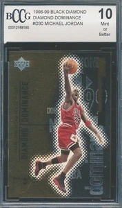 MICHAEL JORDAN 1998-99 CUBIERTA SUPERIOR NEGRO DIAMANTE DOMINANCIA #/1000 BCCG 10 BGS! - Imagen 1 de 3