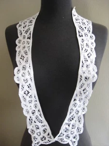 5 PRS SCALLOPED WHITE FLORAL COTTON BATTENBURG LACE COLLAR APPLIQUE - Picture 1 of 2