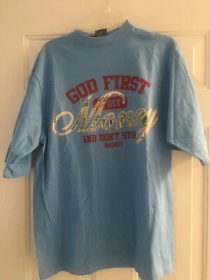 CAMISETA CASUAL HOMBRE GOD FIRST GET MONEY TALLA MEDIANA - NUEVA Foto 1 de 2