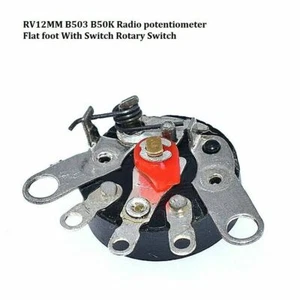 RV12MM B503 B50K Radio potentiometer Flat foot With Switch Rotary Switch - Picture 1 of 4