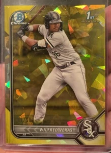 2022 BOWMAN CHROME SAPPHIRE GOLD /50 1st BCP-183 Wilfred Veras Chicago White Sox - Picture 1 of 3