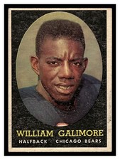 1958 TOPPS FOOTBALL WILLIE GALIMORE #114 ROOKIE CARD CHICAGO BEARS MID GRADE