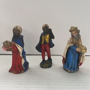 Vintage Christmas Nativity Wise Men Figures Composite Made in Italy King Magi
