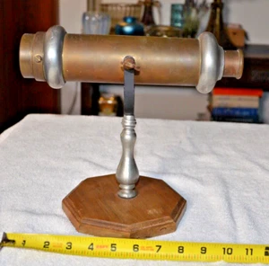 Original Antique American Parlor Brass, Aluminum, Wood, & Glass Kaleidoscope - Picture 1 of 6