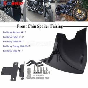 Front Chin Spoiler Air Dam Fairing For Harley Dyna Sportster XL Softail Fatboy - Picture 1 of 8