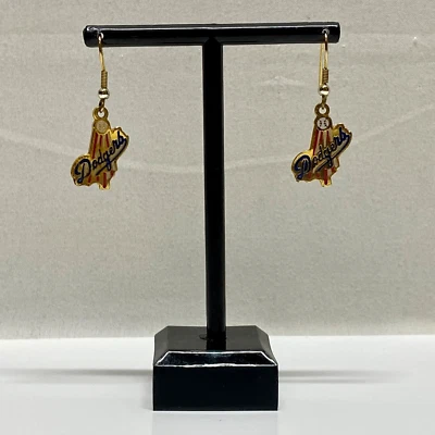 Pendientes de béisbol LA Dodgers vintage oficiales MLB 1989 oro colgante perforado ¡Leer! Foto 1 de 4