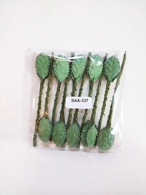 100 Leaves, 15mm Paper Rose Leaves, #SAA-337 - Image 1 of 2