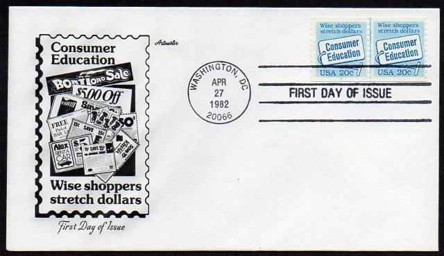 #2005 1982 20c Consumer Education #1 PS2 FDC Artmaster - Image 1 of 1