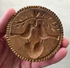 #1 of 10 - 19th C. AMERICAN - WOODEN BUTTER STAMP w/BIRD