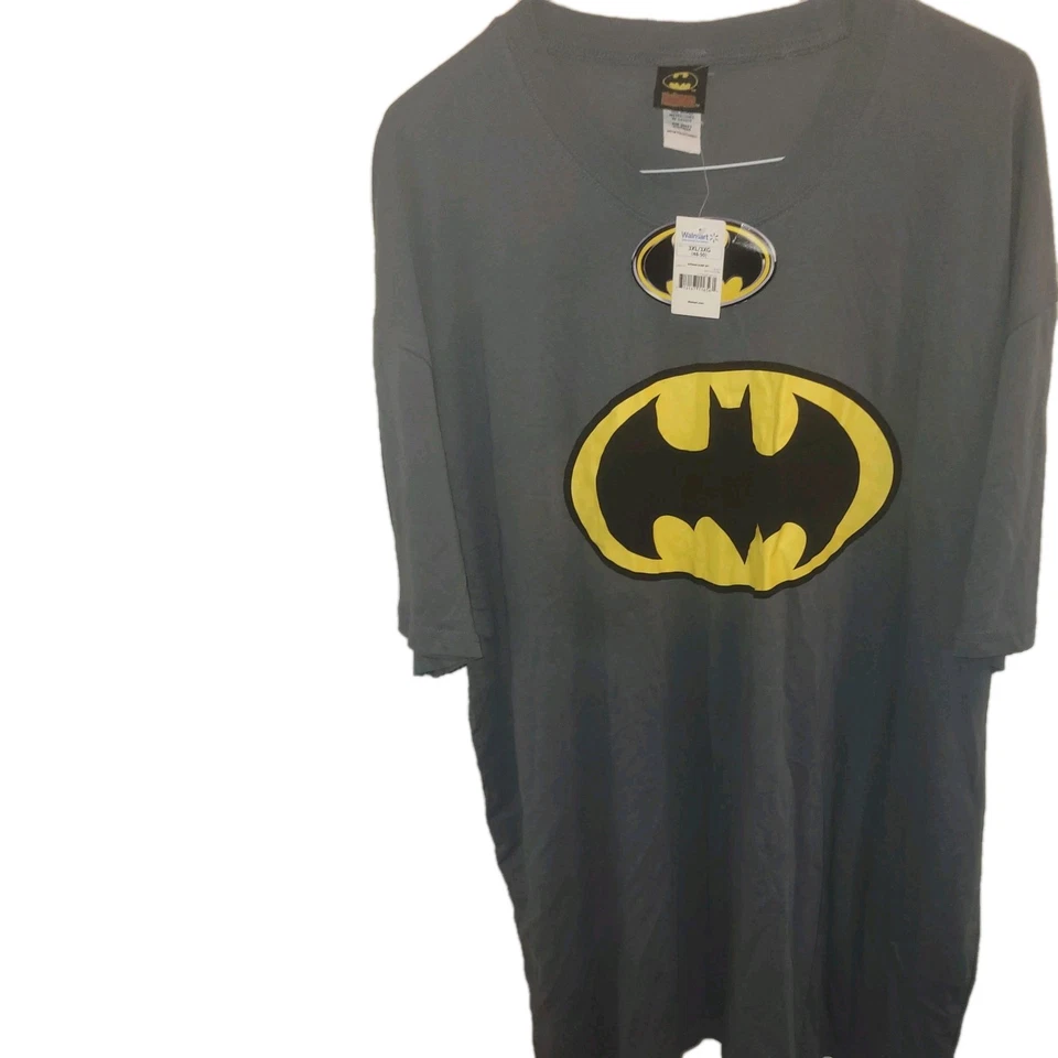 BATMAN CLASSIC BAT логотип графика серый сна носить рубашка верхний взрослый 3XL новый с ярлыками - Изображение 1 из 4