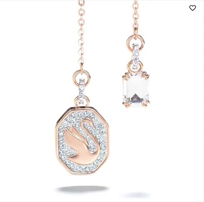 Collar para mujer Swarovski Swan cristal blanco chapado en oro rosa 19,75 pulgadas Foto 1 de 3