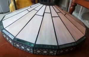 16 1/4" TIFFANY STYLE STAINED GLASS ART DECO MISSION FILIGREE Table LAMP SHADE - Picture 1 of 6