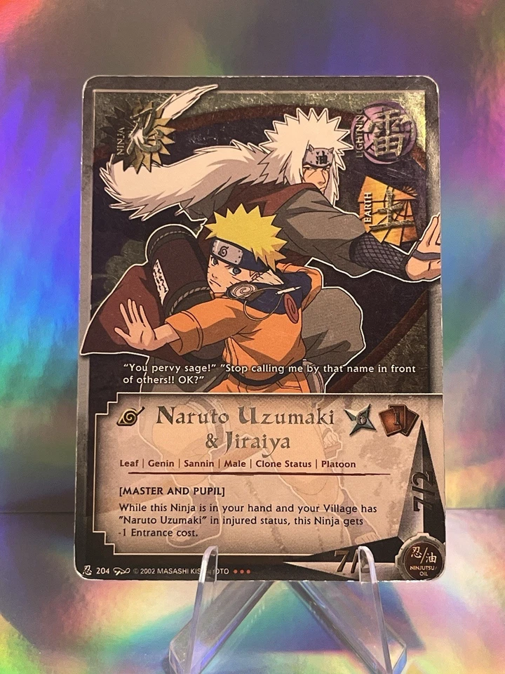 Naruto CCG Naruto Uzumaki & Jiraiya Foil Card #304 2002 HP - Image 1 of 2
