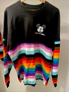 Disney Pride Adult Large Spirit Jersey Cast Member Mickey Mouse Rainbow NWT - Picture 1 of 12