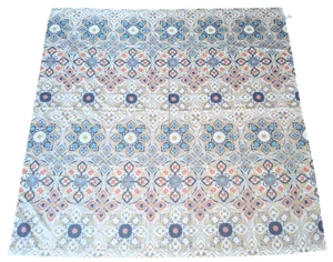 Interdesign Shower Curtain, Boho Medallions, Beige Teal Coral Navy Gold, 72 x 72 - Picture 1 of 6