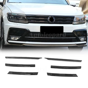 6Pcs Front Grille Cover Molding Trim Fit For Volkswagen VW Tiguan 2017 2018-2021 - Picture 1 of 11