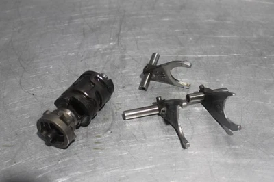 2006 YAMAHA YFZ 450 ENGINE TRANSMISSION GEAR SHIFT FORKS FORK DRUM #20715 - Image 1 of 4