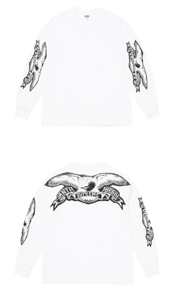 Supreme X Anti Hero Long Sleeve White Size Large 🦅FW25 - Image 1 of 1