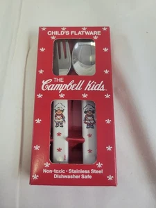 VTG CAMPBELL SOUP KIDS CHILD'S FLATWARE SET 2 PC. MIB NEW NOS Fork Spoon - Picture 1 of 4