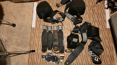 1990-1993 Ford Mustang BLACK OEM Seat belts LX Coupe Notchback Front & Rear  - Image 1 of 4