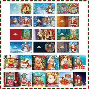 Diamond Painting Christmas Cards DIY 5D Rhinestone Embroidery Arts Cards Kits - Picture 1 of 12