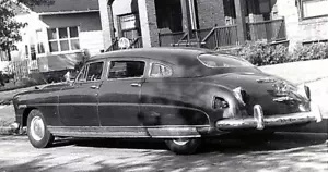 1940s Photo Real Automobile Car Early Classic Model Hudson Hornet B & W - Picture 1 of 4
