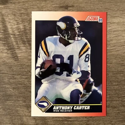 1991 Score Anthony Carter Minnesota Vikings #182 NFL MINT - Image 1 of 2