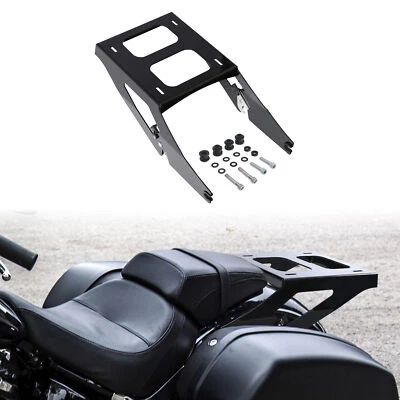Black Two Up Mount Rack Fit For Harley Softail Sport Glide 2018-2025 — 第 1/4 张图片