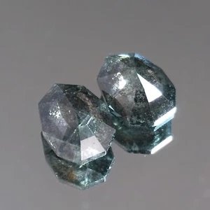 1.72cts Mix Rose cut Pair Fancy Black Salt Pepper Natural Loose Diamonds - Picture 1 of 4