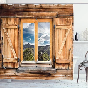 Shower Curtain Country View From Mountain House Themed 70 Inches Long - Picture 1 of 2
