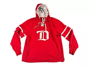 CCM Official NHL Apparel Detroit Red Wings Hockey Hoodie Jersey Red XL Distress - Picture 1 of 13