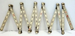 Vintage Red End 72" LUFKIN 066 Wooden Folding Extension Ruler  Double-Sided - Picture 1 of 8