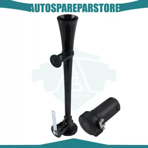 12V Single Trumpet black Train Air Horn Kit For Motorcycle Truck Boat Horn - Bild 1 von 10
