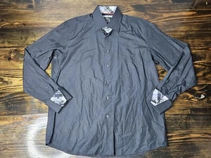 Coogi Classic XL Black Button-Up Long Sleeve Casual Dress Shirt W/Flip Cuffs - Picture 1 of 6