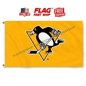 Pittsburgh Penguins 3x5 Flag Man Cave New Flags Wall Decor Sign FREE Shipping - Picture 1 of 16