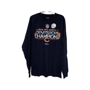 Hombres Reebok 2010 NFC División Norte Campeones NFL Chicago Bears Manga Larga MD - Imagen 1 de 3