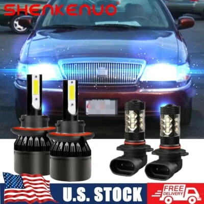 For Mercury Grand Marquis 2006-2011 - 8000K LED Headlight + Fog Light Bulbs Kit - Image 1 of 4