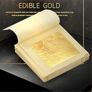 30pz Fogli di Carta Foglia Oro Foglio Oro 4,33x4,33cm Carrello 24K Libretto Arte Artigianato Spa - Foto 1 di 15