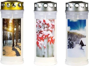 3 Grabkerzen - Grablicht - Motivkerze - Gedenkkerze - Dauerbrenner 7 Tage - Bild 1 von 5