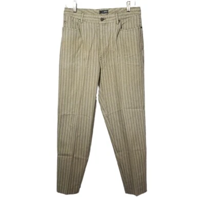 Pantalones de mezclilla para mujer Lizwear Liz Claiborne a rayas 14 tiro alto gris blanco años 90 de colección Foto 1 de 4