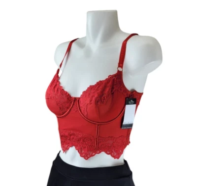 Sofia Vergara Sexy Bustier Longline Womens Size 36C Red Lingerie Coquette - Image 1 of 4