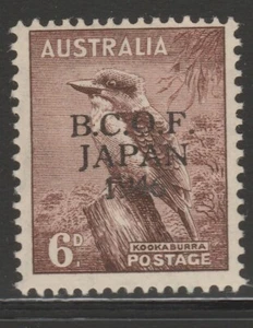 1946 Australia BCOF 6d Kookaburra Sg J4 CV £29 MH Variety broken 9 - Picture 1 of 3