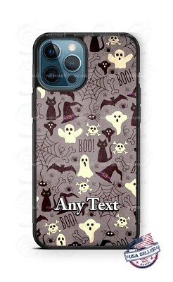 Halloween Ghost Black Cat Witch Hat Collage Personalized Phone Case Cover Gfit - Image 1 of 4