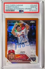 2023 Topps Chrome ALBERT PUJOLS Legends Auto Orange Refractor /25 PSA 10 ICONIC!